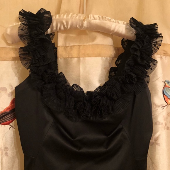 Black Maggy London Ruffle dress sz 2 - Picture 2 of 5